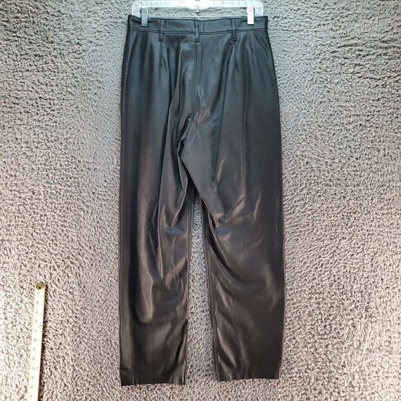Levis Pants Womens 28 Premium Black Faux Leather Pants Math Club Slacks - Picture 6 of 11